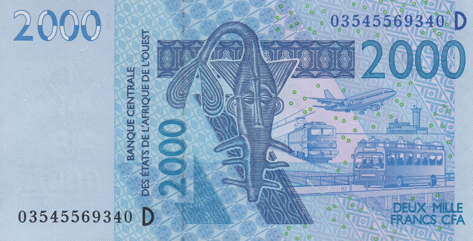 2003 2000 FRANCS BANKNOTE CENTRAL WEST AFRICA BANK REF 1107 - World Banknotes - Cambridgeshire Coins