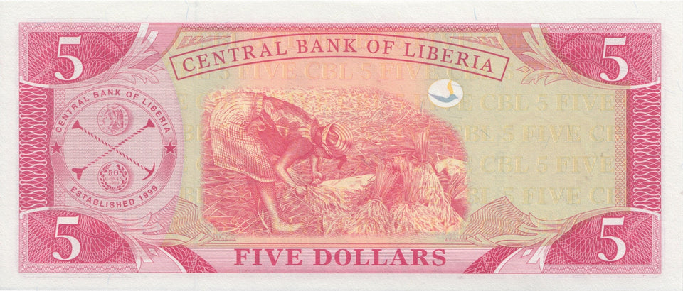 2003 5 DOLLARS BANKNOTE LIBERIA REF 871 - World Banknotes - Cambridgeshire Coins