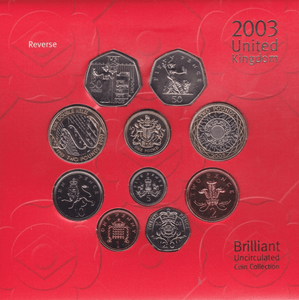 2003 BRILLIANT UNCIRCULATED COIN YEAR SET - Brilliant Uncirculated Year Sets - Cambridgeshire Coins