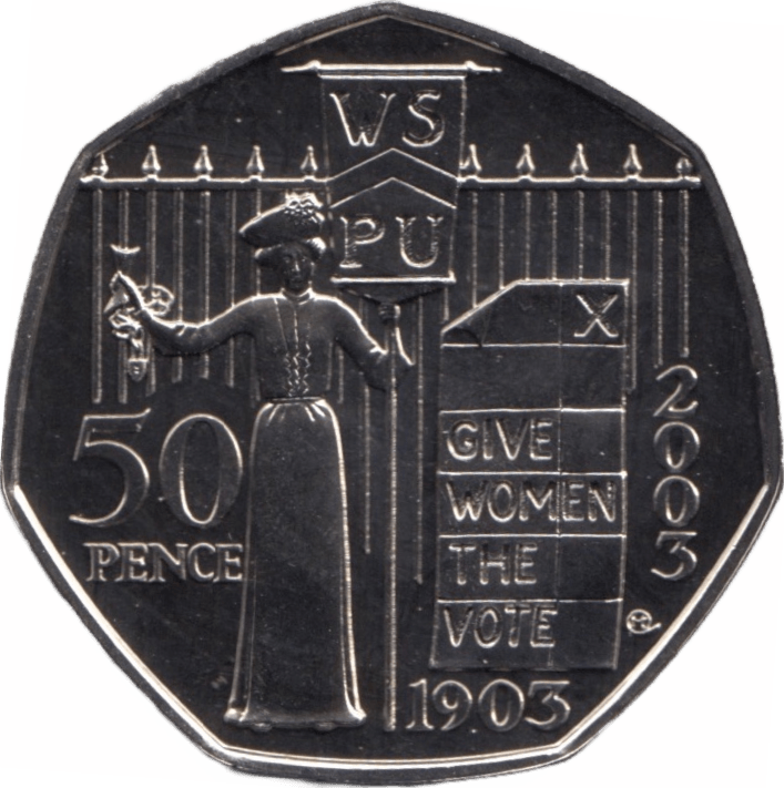 2003 FIFTY PENCE 50P BRILLIANT UNCIRCULATED SUFFRAGETTE BU - 50p BU - Cambridgeshire Coins