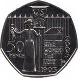 2003 FIFTY PENCE 50P BRILLIANT UNCIRCULATED SUFFRAGETTE BU - 50p BU - Cambridgeshire Coins