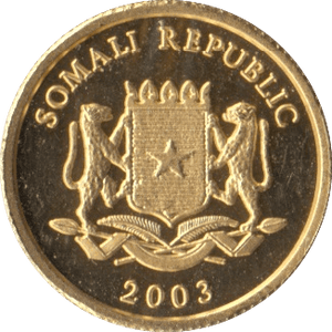 2003 GOLD 50 SHILLINGS SOMALIA - WORLD COINS - Cambridgeshire Coins