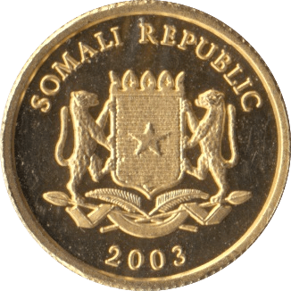 2003 GOLD 50 SHILLINGS SOMALIA - WORLD COINS - Cambridgeshire Coins