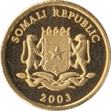 2003 GOLD 50 SHILLINGS SOMALIA - WORLD COINS - Cambridgeshire Coins