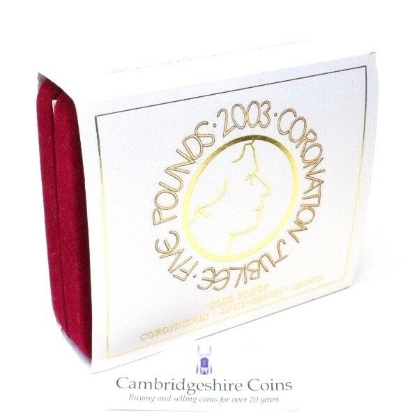 2003 Gold Proof 22ct £5 Coin Crown Coronation Jubilee Box COA Royal Mint - £5 Gold Proof - Cambridgeshire Coins