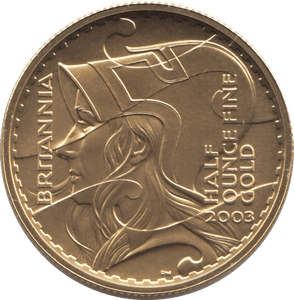 2003 GOLD PROOF £50 1/2 OUNCE BRITANNIA - GOLD BRITANNIAS - Cambridgeshire Coins