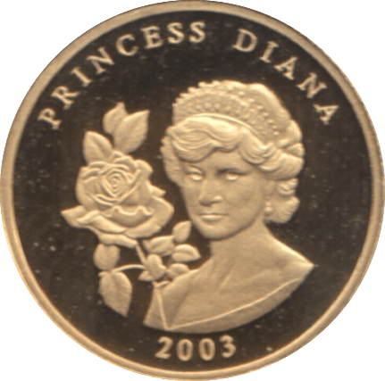 2003 GOLD PROOF PRINCESS DIANA PLVRIMVS AVRO VENIT HONOR REF 23 - GOLD COMMEMORATIVE - Cambridgeshire Coins
