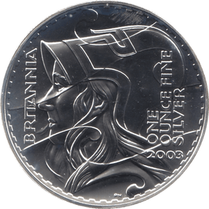 2003 SILVER BRITANNIA ONE OUNCE TWO POUNDS - Cambridgeshire Coins