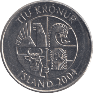 2004 10 KRONUR ICELAND - WORLD COINS - Cambridgeshire Coins
