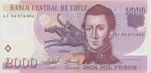 2004 2000 PESOS BANKNOTE CHILE REF 665 - World Banknotes - Cambridgeshire Coins