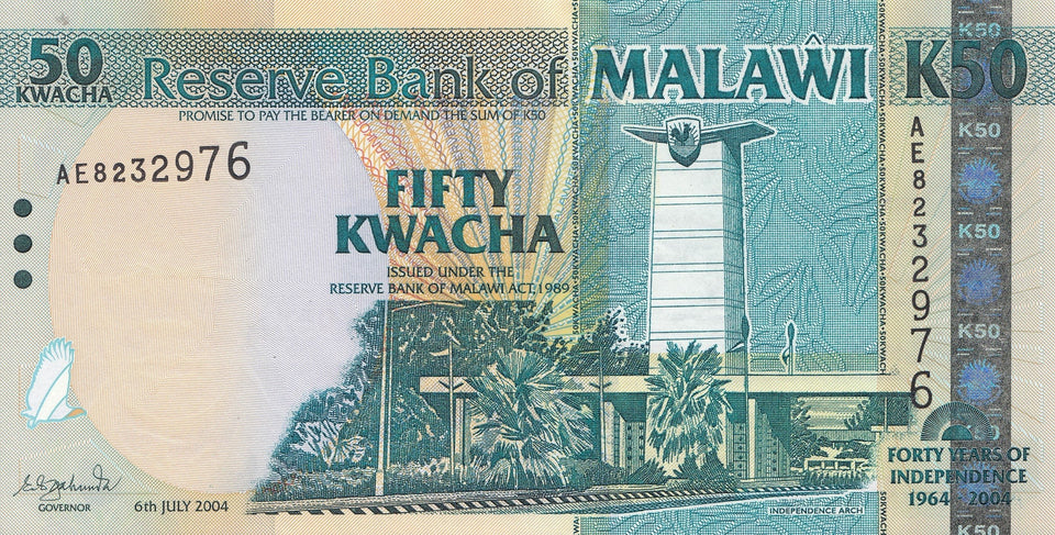 2004 50 KWACHA BANKNOTE MALAWI REF 1120 - World Banknotes - Cambridgeshire Coins