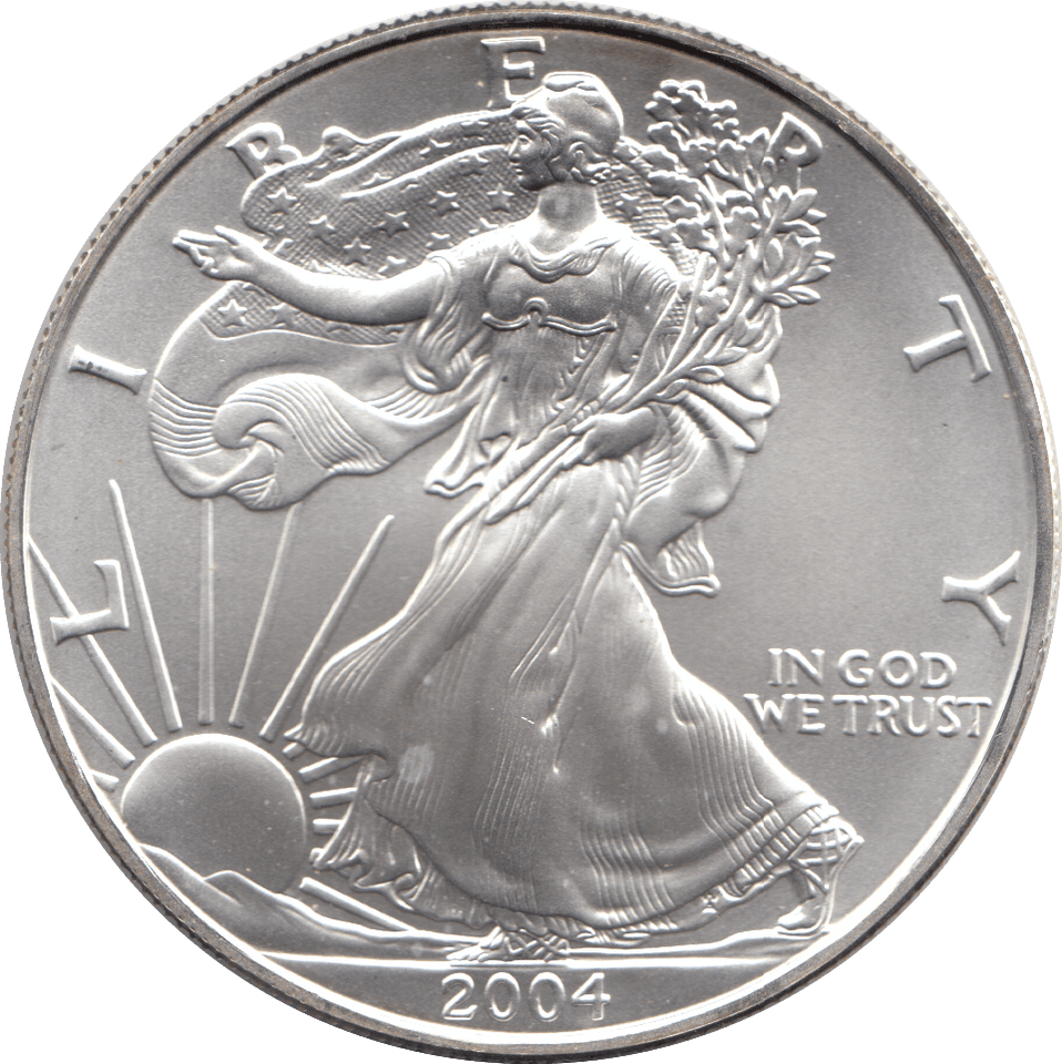 2004 AMERICAN EAGLE SILVER DOLLAR USA - SILVER WORLD COINS - Cambridgeshire Coins