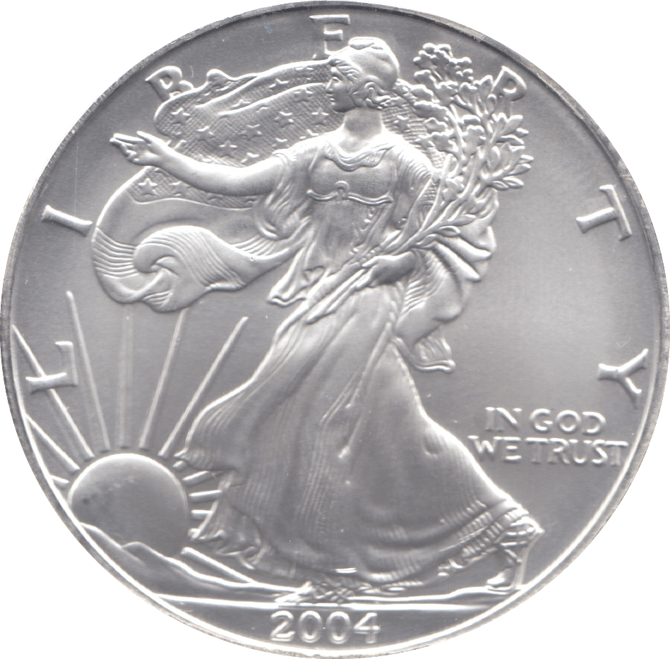 2004 AMERICAN EAGLE SILVER DOLLAR USA - SILVER WORLD COINS - Cambridgeshire Coins
