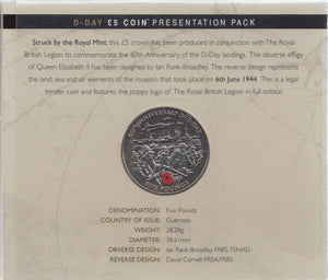 2004 Brilliant Uncirculated £5 Coin Presentation Pack D-Day - £5 BU PACK - Cambridgeshire Coins
