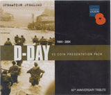2004 Brilliant Uncirculated £5 Coin Presentation Pack D-Day - £5 BU PACK - Cambridgeshire Coins
