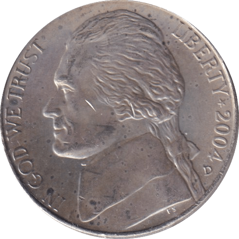 2004 FIVE CENTS USA - WORLD COINS - Cambridgeshire Coins
