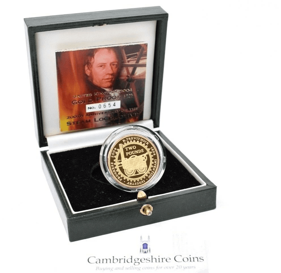 2004 Gold Proof £2 Steam Locomotive Coin Box COA Bullion Double Sovereign - Gold Proof £2 - Cambridgeshire Coins