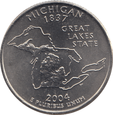 2004 QUARTER DOLLAR MICHIGAN USA - WORLD COINS - Cambridgeshire Coins