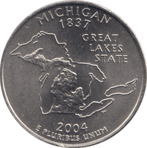 2004 QUARTER DOLLAR MICHIGAN USA - WORLD COINS - Cambridgeshire Coins