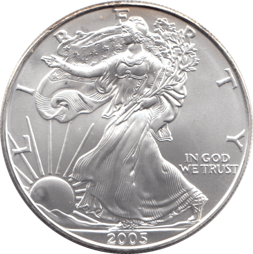2005 AMERICAN EAGLE SILVER DOLLAR USA - SILVER WORLD COINS - Cambridgeshire Coins
