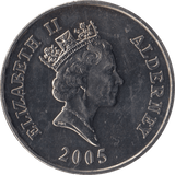 2005 BRILLIANT UNCIRCULATED PRINCE HENRY FIVE POUND COIN ALDERNEY - WORLD COINS - Cambridgeshire Coins
