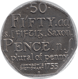 2005 CIRCULATED 50P DICTIONARY S JOHNSON - 50P CIRCULATED - Cambridgeshire Coins