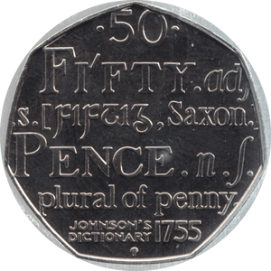 2005 FIFTY PENCE 50P BRILLIANT UNCIRCULATED SAMUEL JOHNSON BU - 50p BU - Cambridgeshire Coins