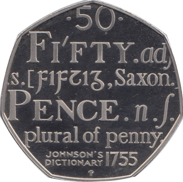 2005 FIFTY PENCE PROOF JOHNSONS DICTIONARY - 50p Proof - Cambridgeshire Coins