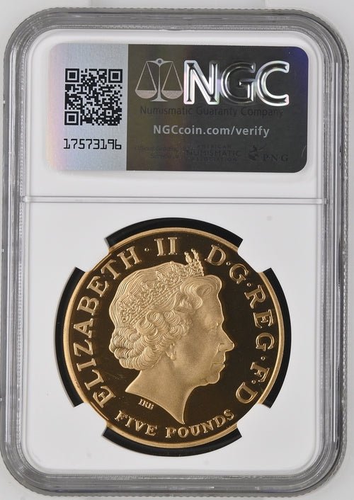 2005 GOLD PROOF ELIZABETH II BATTLE OF TRAFALGAR £5 (NGC) PF69 ULTRA CAMEO - NGC GOLD COINS - Cambridgeshire Coins