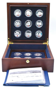 2005 Route To Victory Silver Proof Poppy 18x £5 Coin Collection Poppy Boxed - Silver Proof - Cambridgeshire Coins