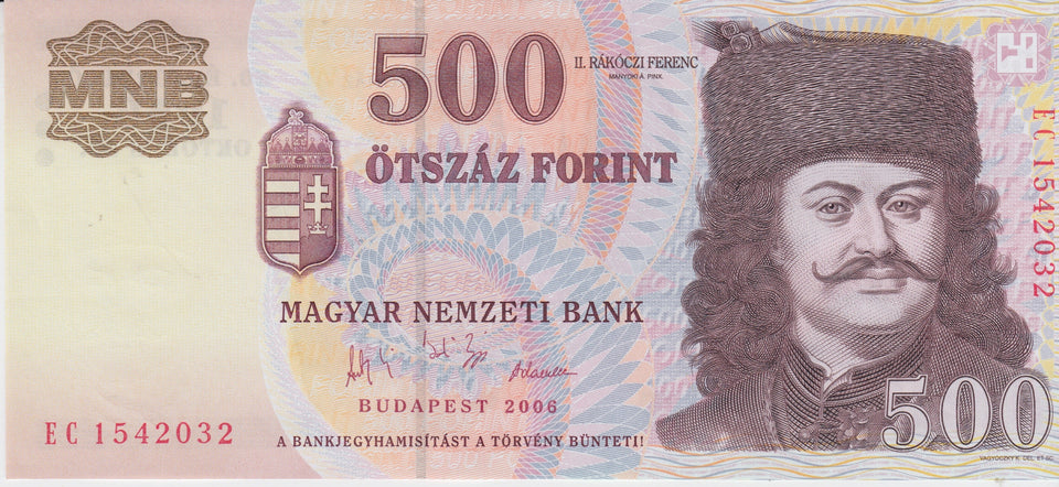 2006 500 FORINT HUNGARIAN BANKNOTE HUNGARY REF 794 - World Banknotes - Cambridgeshire Coins