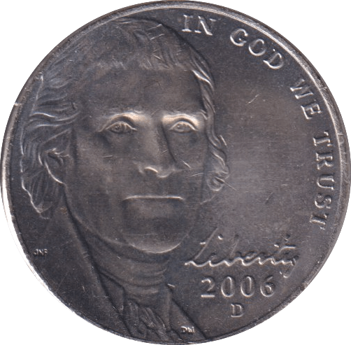 2006 FIVE CENTS USA - WORLD COINS - Cambridgeshire Coins