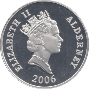 2006 SILVER ALDERNEY STANLEY ELTON HOLLIS FIVE POUNDS ( PROOF ) - SILVER WORLD COINS - Cambridgeshire Coins