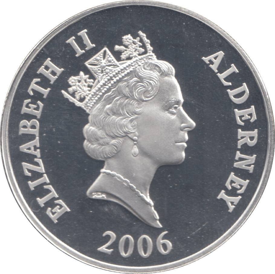 2006 SILVER ALDERNEY STANLEY ELTON HOLLIS FIVE POUNDS ( PROOF ) - SILVER WORLD COINS - Cambridgeshire Coins