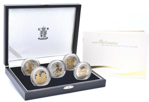 2006 Silver Proof Britannia Golden Silhouette 5 Coin £2 Set Box COA - Silver Proof - Cambridgeshire Coins