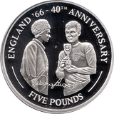 2006 SILVER PROOF GIBRALTAR COMMEMORATIVE COIN 5 POUNDS ENGLAND 66 40TH ANNIVERSARY REF 8 - SILVER PROOF COMMEMORATIVE - Cambridgeshire Coins