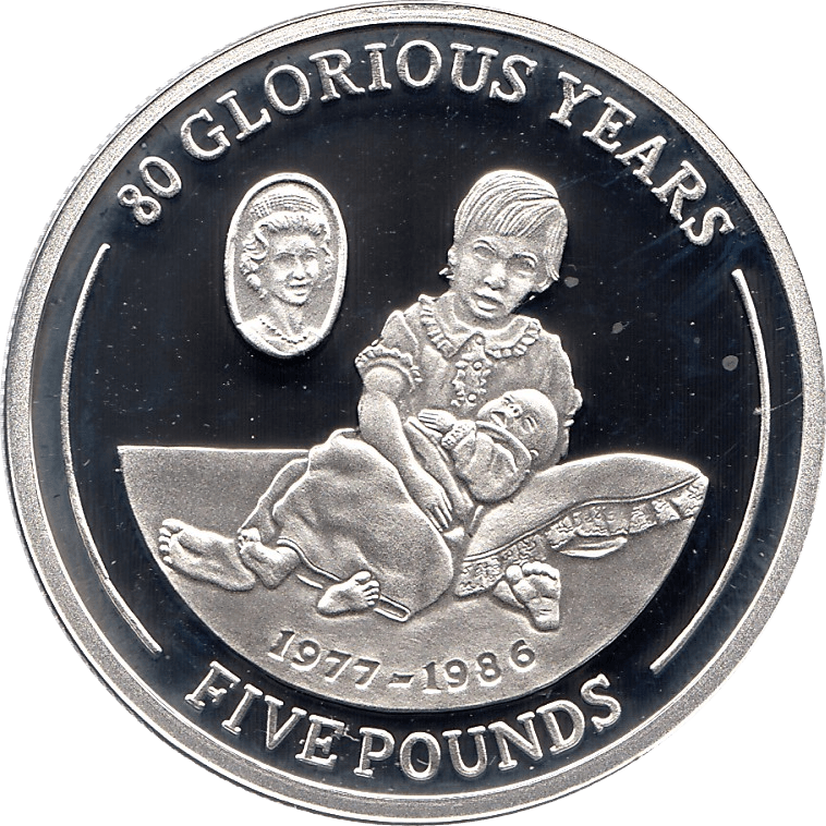 2006 SILVER PROOF GIBRALTAR OMMEMORATIVE COIN 5 POUNDS QUEEN ELIZABETH II 80TH BIRTHDAY REF 10 - SILVER PROOF COMMEMORATIVE - Cambridgeshire Coins
