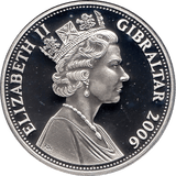 2006 SILVER PROOF GIBRALTAR OMMEMORATIVE COIN 5 POUNDS QUEEN ELIZABETH II 80TH BIRTHDAY REF 10 - SILVER PROOF COMMEMORATIVE - Cambridgeshire Coins