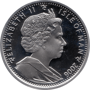 2006 SILVER PROOF ISLE OF MAN COMMEMORATIVE COIN CROWN QUEEN ELIZABETH II 80TH BIRTHDAY REF 19 - SILVER PROOF COMMEMORATIVE - Cambridgeshire Coins