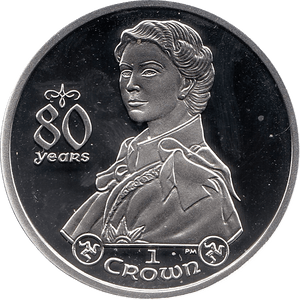 2006 SILVER PROOF ISLE OF MAN COMMEMORATIVE COIN CROWN QUEEN ELIZABETH II 80TH BIRTHDAY REF 25 - SILVER PROOF COMMEMORATIVE - Cambridgeshire Coins