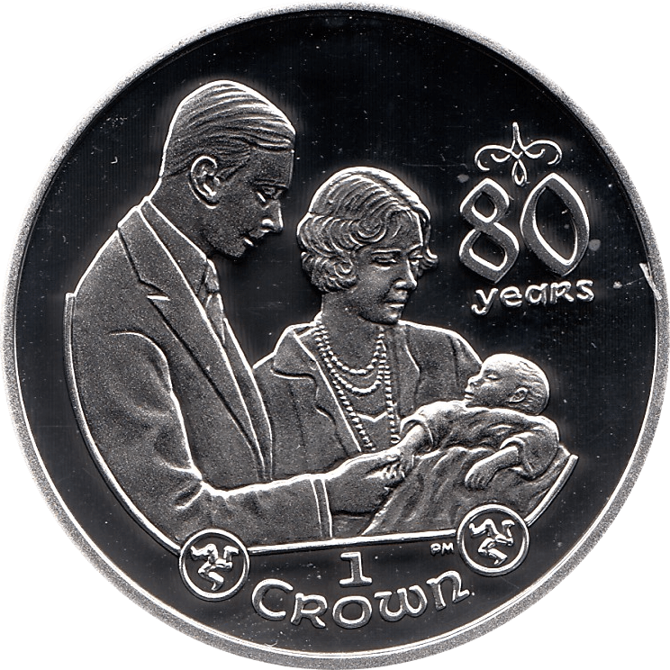 2006 SILVER PROOF ISLE OF MAN COMMEMORATIVE CROWN QUEEN ELIZABETH II 80TH BIRTHDAY REF 3 - SILVER PROOF COMMEMORATIVE - Cambridgeshire Coins