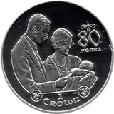 2006 SILVER PROOF ISLE OF MAN COMMEMORATIVE CROWN QUEEN ELIZABETH II 80TH BIRTHDAY REF 3 - SILVER PROOF COMMEMORATIVE - Cambridgeshire Coins