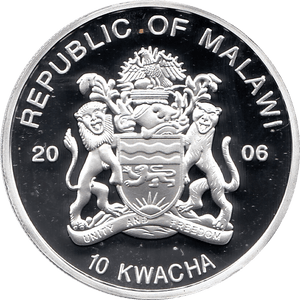2006 SILVER PROOF MALAWI COMMEMORATIVE COIN 10 KWACHA QUEEN ELIZABETH II 80TH BIRTHDAY REF 22 - SILVER PROOF COMMEMORATIVE - Cambridgeshire Coins