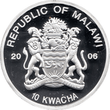 2006 SILVER PROOF MALAWI COMMEMORATIVE COIN 10 KWACHA QUEEN ELIZABETH II 80TH BIRTHDAY REF 24 - SILVER PROOF COMMEMORATIVE - Cambridgeshire Coins