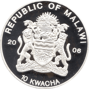 2006 SILVER PROOF MALAWI COMMEMORATIVE COIN 20 KWACHA QUEEN ELIZABETH II 80TH BIRTHDAY REF 4 - SILVER PROOF COMMEMORATIVE - Cambridgeshire Coins