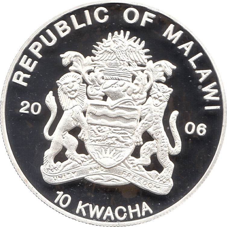 2006 SILVER PROOF MALAWI COMMEMORATIVE COIN 20 KWACHA QUEEN ELIZABETH II 80TH BIRTHDAY REF 4 - SILVER PROOF COMMEMORATIVE - Cambridgeshire Coins