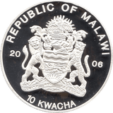 2006 SILVER PROOF MALAWI COMMEMORATIVE COIN 20 KWACHA QUEEN ELIZABETH II 80TH BIRTHDAY REF 4 - SILVER PROOF COMMEMORATIVE - Cambridgeshire Coins