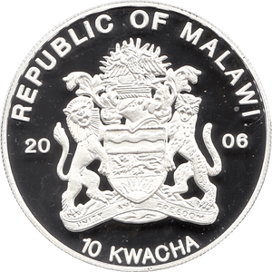 2006 SILVER PROOF MALAWI COMMEMORATIVE COIN 20 KWACHA QUEEN ELIZABETH II 80TH BIRTHDAY REF 7 - SILVER PROOF COMMEMORATIVE - Cambridgeshire Coins