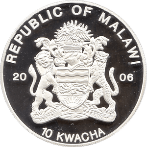 2006 SILVER PROOF MALAWI COMMEMORATIVE COIN 20 KWACHA QUEEN ELIZABETH II 80TH BIRTHDAY REF 9 - SILVER PROOF COMMEMORATIVE - Cambridgeshire Coins