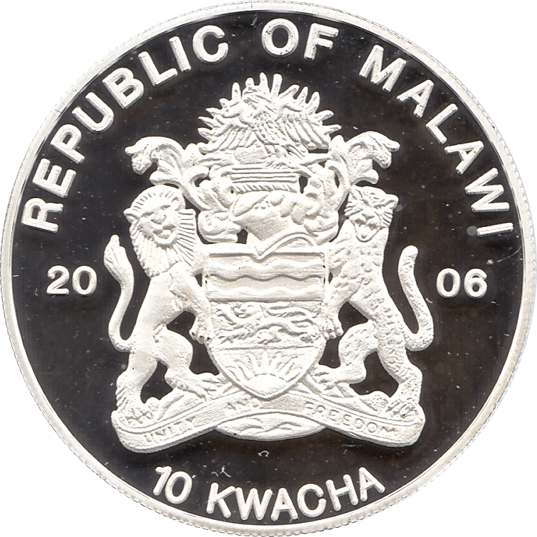 2006 SILVER PROOF MALAWI COMMEMORATIVE COIN 20 KWACHA QUEEN ELIZABETH II 80TH BIRTHDAY REF 9 - SILVER PROOF COMMEMORATIVE - Cambridgeshire Coins